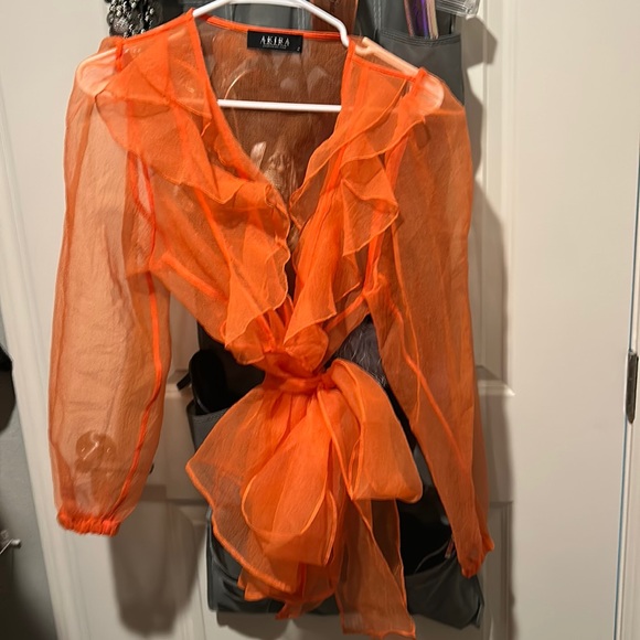 AKIRA Tops - Gorgeous Akira Chiffon top. Ties and looks beautiful over a dress. NEW